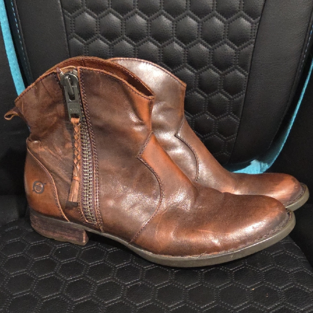 Born Brown Leather Ankle Boots